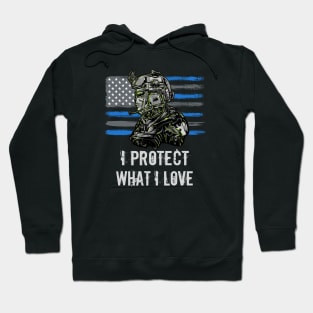 Protect what I love Soldier USA Flag Hoodie